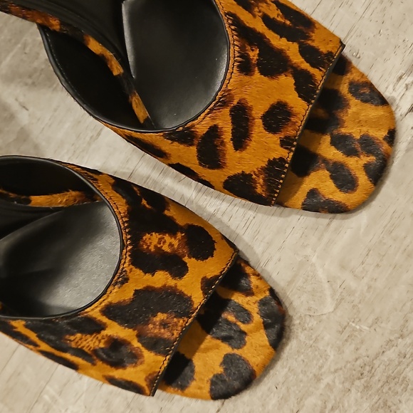 💕FAVORITE DAUGHTER Katharin Calf Hair Sandal Brandy Brown Leopard Print 11 NWT
